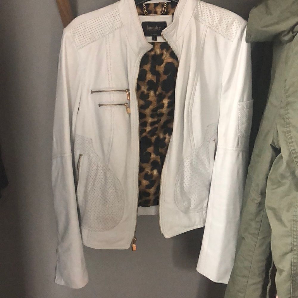 Laundry by shelli segal white leather jacket S